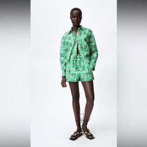 Green two piece short set